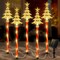 5 Pcs Acrylic Solar Pathway Stakes Lights Outdoor Waterproof, 8 Modes Christmas Decorations Outdoor Yard, Solar Christmas Garden Decor Lights (Xmas Tree Warm White)
